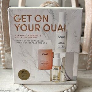 GET ON YOUR OUAI CLEANSE, HYDRATE & STYLE ON THE GO TRAVEL HAIR SET